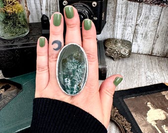 The Colossal Collection - Bloodstone Statement Ring Size 10 Fine Silver / One Of A Kind