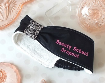 Beauty School Dropout Leopard Print Towelling Headband Grease towel face wash washing cleansing bamboo skincare bathroom