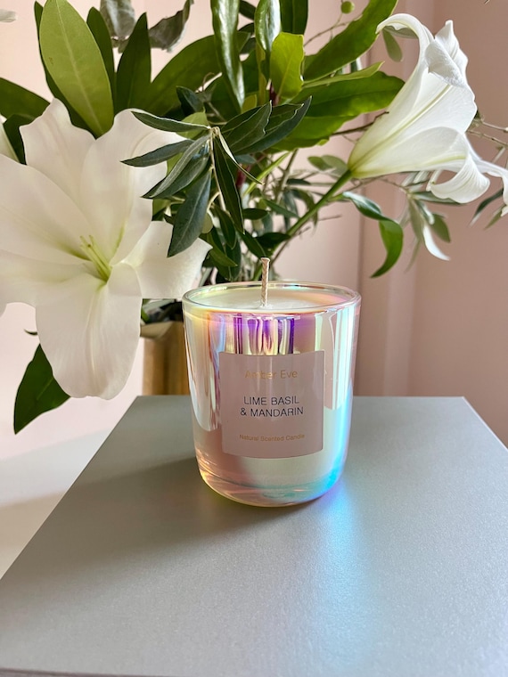 Lime Basil & Mandarin Natural Scented Candle in Luminous Glass