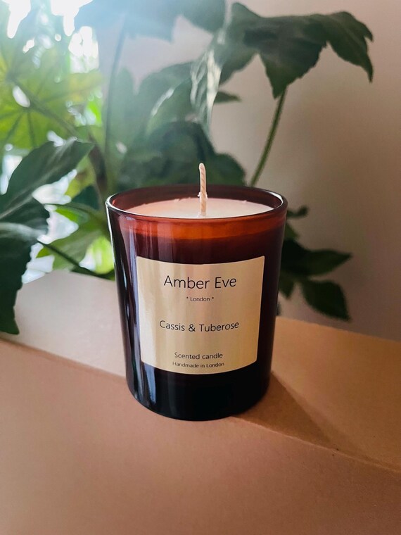 Cassis & Tuberose Candle in Amber Glass