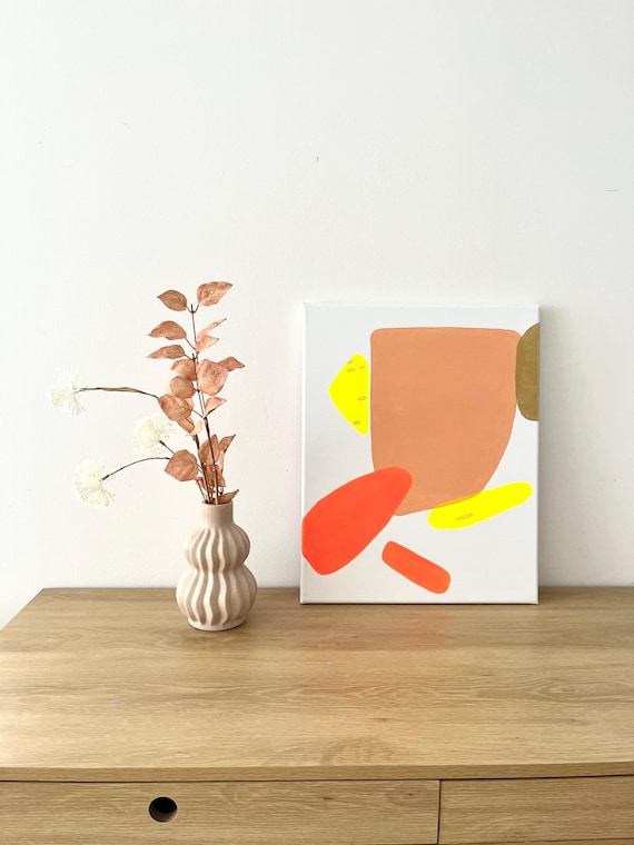 Slow morning, original abstract painting, unframed, 40x50cm