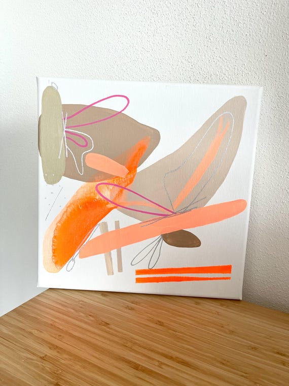 Butteflies, original acrylic painting on canvas, 30x30cm