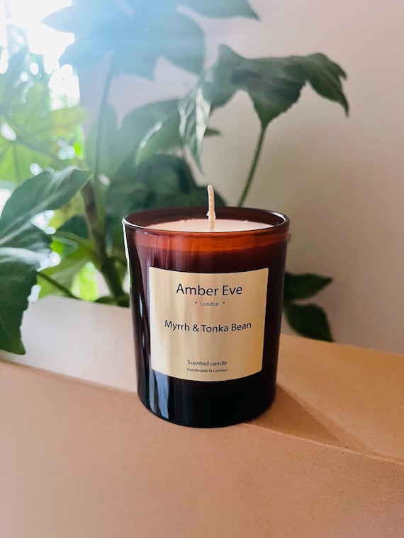 Myrrh & Tonka Bean Candle in Amber Glass