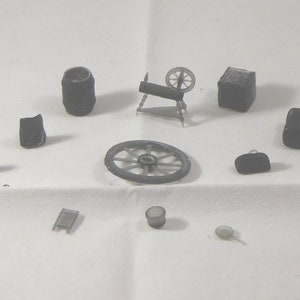 28mm Scale 3D Resin Printed Wagon Supplies Set