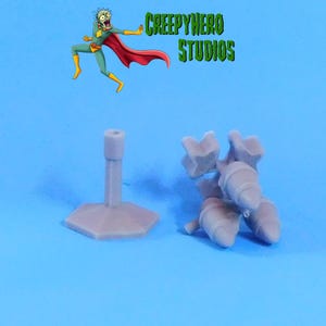 Space Combat 3D Resin Printed Trillian Frigate Spaceship and Flight Stand