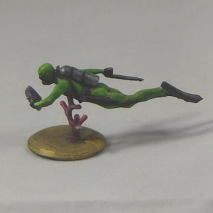 28mm scale 3D Resin Printed Scuba Diver One Miniature