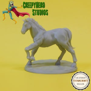 3D Resin Printed 28mm Scale Wild West Horse Running Miniature