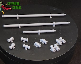 28mm Scale 3D Resin Printed Modular Wall Pipe Set