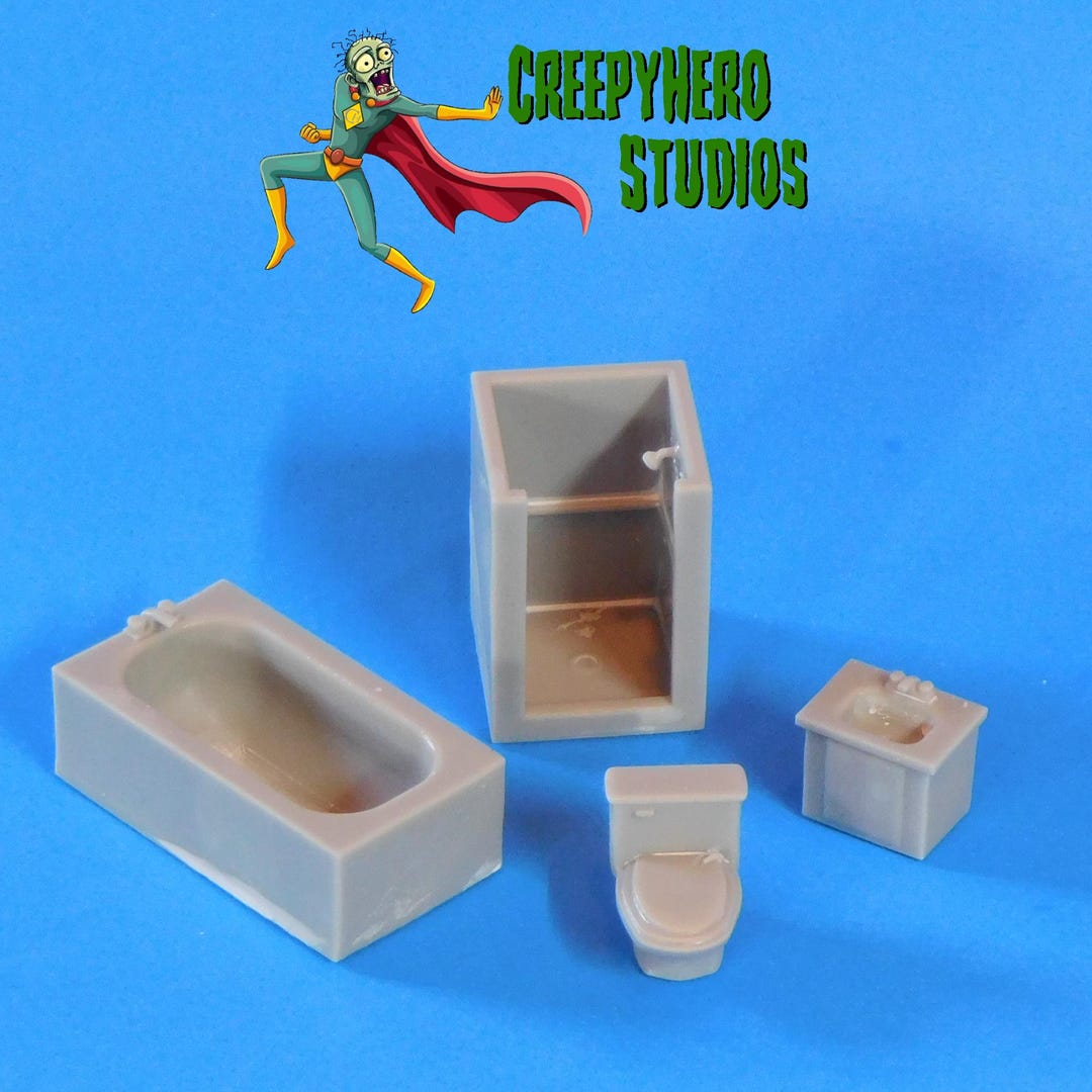 Restroom Scale Model Kit Modern 28mm Scale Bathroom Set - Etsy