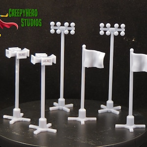 20mm (1/64) scale 3D Resin Printed Gaslands Flags, Speakers, and Light Set