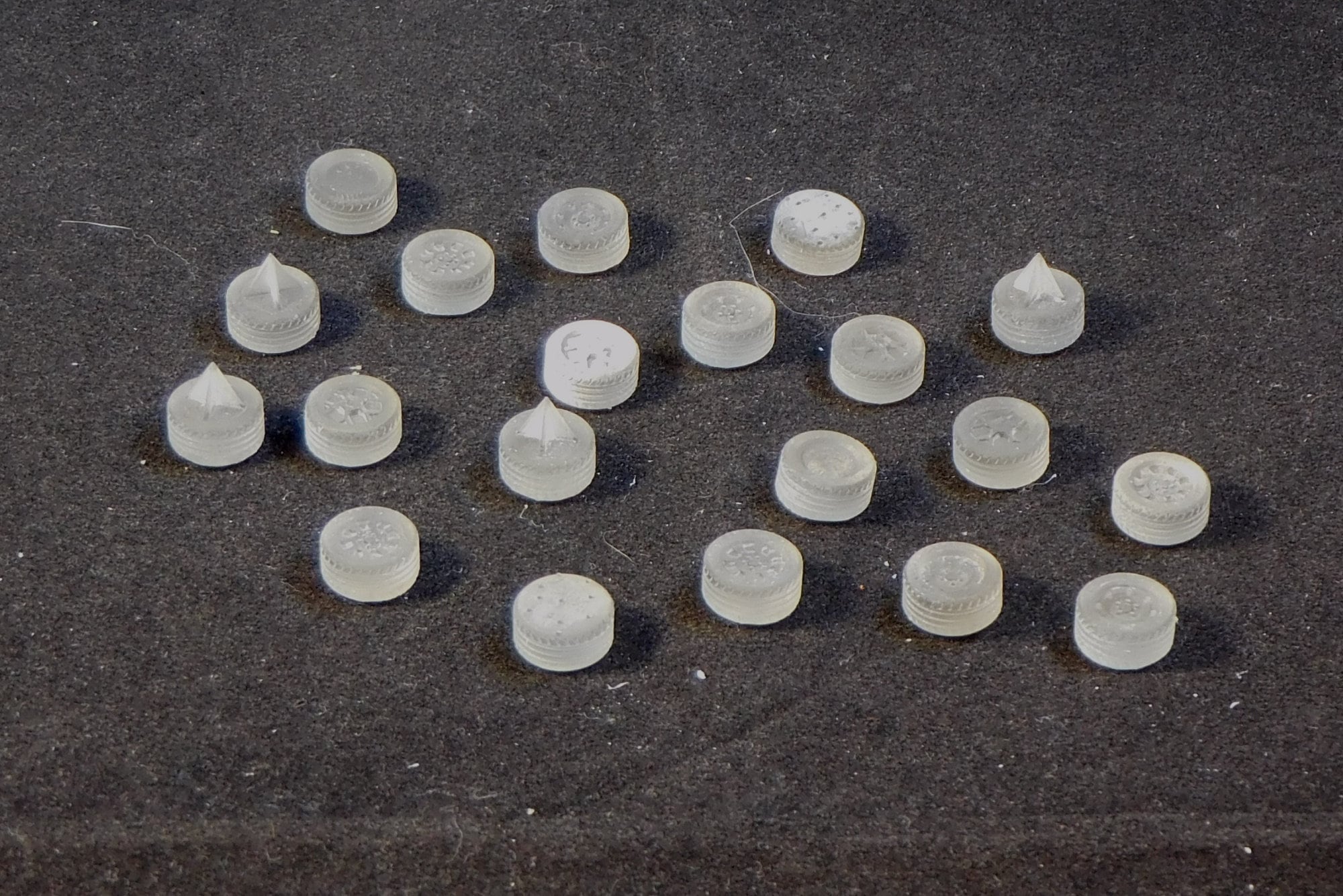 20mm (1/64) scale 3D Resin Printed Low Profile Tires for Gaslands and other vehicular combat games