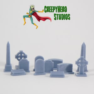 3D Resin Printed 28MM Scale Cemetery Stone Set