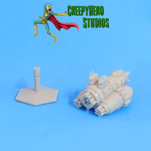 Space Combat Battleship Class Trillian Spaceship and Flight Stand – 3D Resin Printed Miniature for Sci-Fi Tabletop Gaming