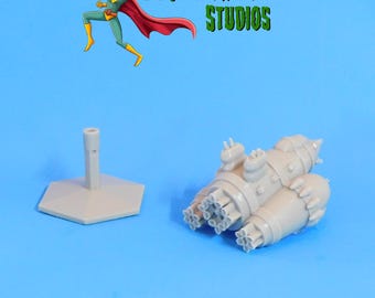 Space Combat Battleship Class Trillian Spaceship and Flight Stand – 3D Resin Printed Miniature for Sci-Fi Tabletop Gaming