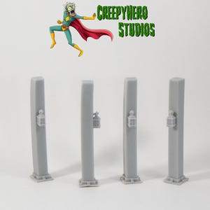 3D Resin Printed 28MM scale Wooden Pillars with Lantern