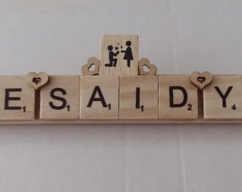 She Said Yes Sign, She Said Yes Plaque, Customized Gifts, Engagement Photo Props, Proposal Gift, Rustic Proposal Sign, Wood Marry ME Sign