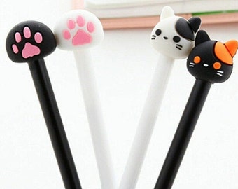 1 Black Cat Pen, White Cat Pen, Cat Ballpoint Pen, Cat Paw Pen, Writing Tools, School Supplies, Cat Lover Gifts, Office Supplies, Stationery