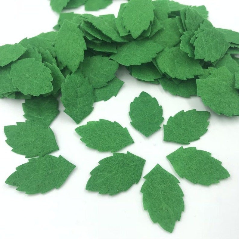 25 Fabric Leaves Felt Leaf Green Felt Appliques Green Felt Etsy