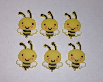 10 Silicone Bumble Bees, Bumble Bees Cabochons, Flexible Honey Bees, Hair Crafts, Crafting Supplies, Card Making, Scrap Booking Supplies