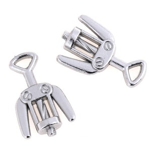 2 Miniature Cork Screws, Mini Cork Screw, Crafting Supplies, Mini Metal Cork Screw, Dollhouse Miniatures, Mini Cork Screw, Dollhouse Minis