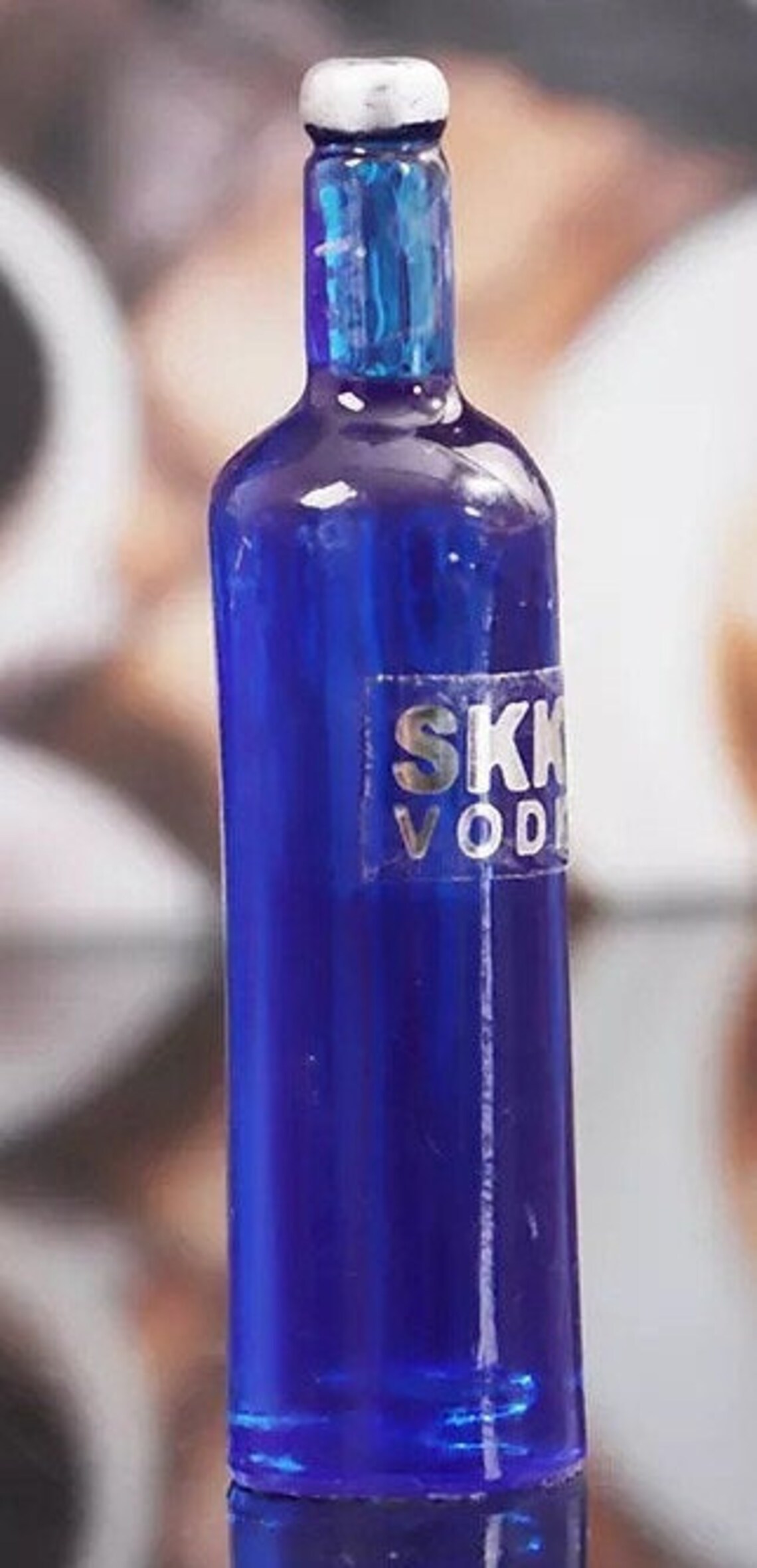 4 Mini Blue Vodka Bottles Mini Vodka Bottles Mini Liquor Etsy