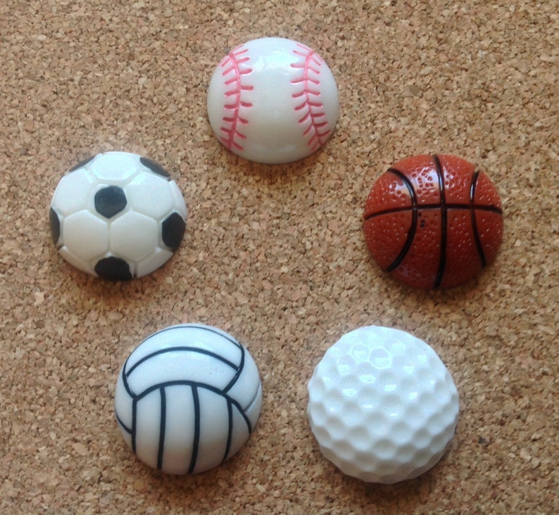 5 Sports Resin Sports Sports Push Pins Etsy