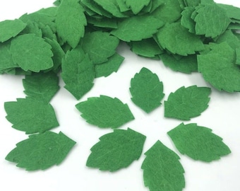 25 Felt Leaves, Leaf Die Cut, Green Felt Appliques, Green Leaves, Crafting Supplies, Sewing Supplies, Costume Appliques, Arts and Crafts