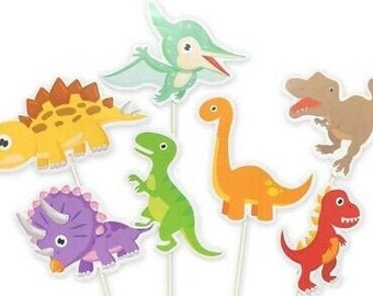 14 Dinosaurier Cupcake Picks, Dinosaurier Tortenaufsatz, Backzubehör, Essen Picks, Kindergeburtstag, Cupcake Picks, Baby Shower, Party Dekor