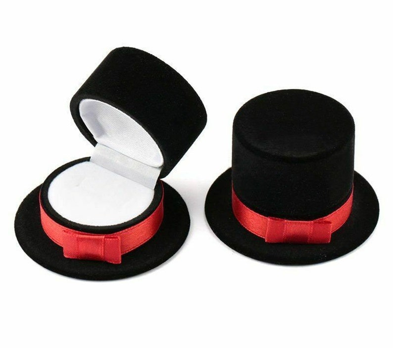 Top Hat Ring Box Top Hat Trinket Box Top Hat Ring Gift Box Etsy