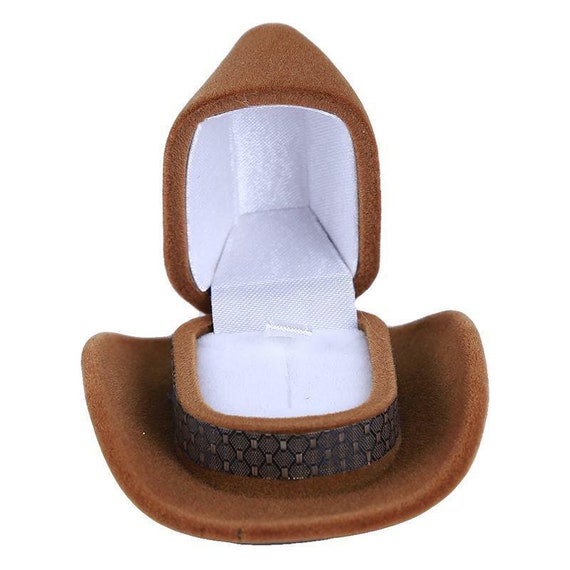 Cowboy Hat Ring Box Western Hat Ring Box Men s Wedding Ring Box