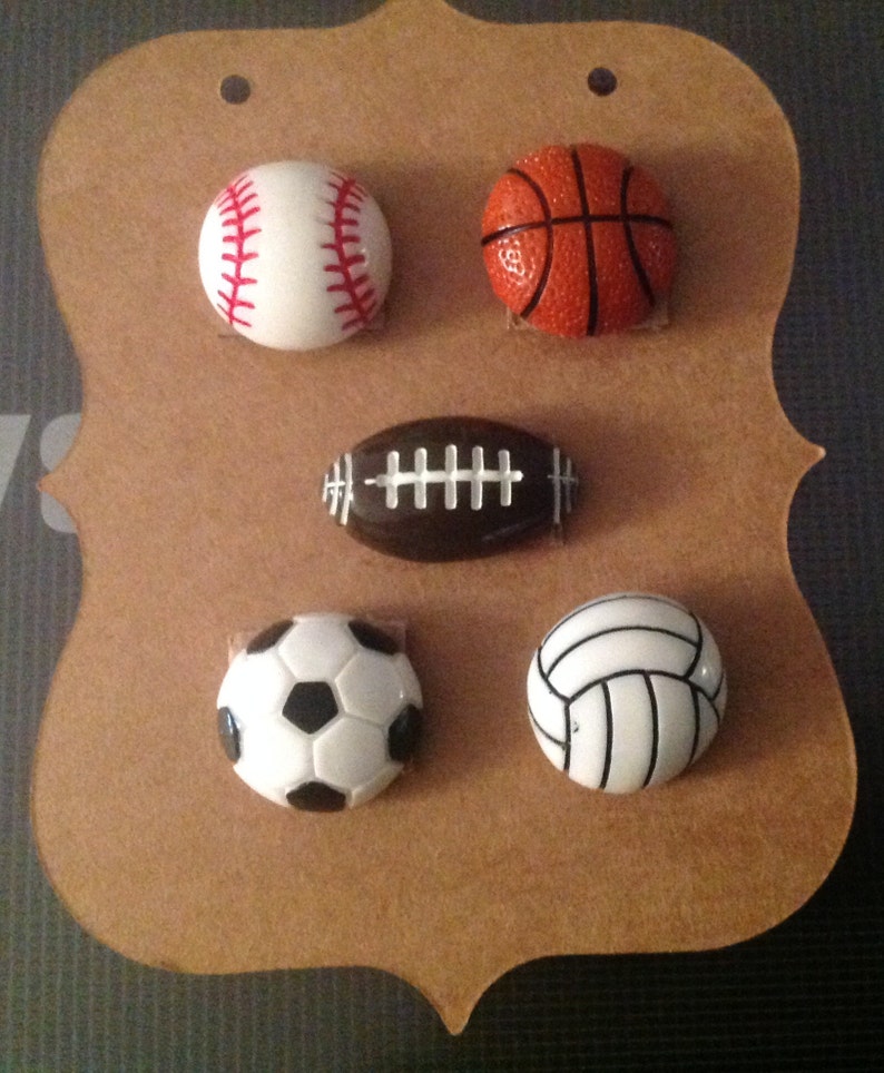 5 Sports Resin Sports Sports Push Pins Etsy