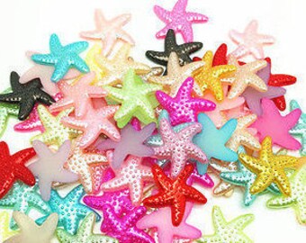 30 Starfish Cabochons, Resin Starfish Cabochons, Starfish Charms, Craft Supplies, Beach Themed Cabochons, Beading Supplies, Jewelry Supplies