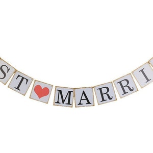 Just Married Banner, Wedding Garland, Just Married Wedding Sign, Just Married Sign, Wedding Banner Sign, Wedding Reception, Wedding Supplies