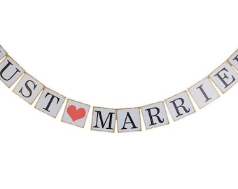 Just Married Banner, Wedding Garland, Just Married Wedding Sign, Just Married Sign, Wedding Banner Sign, Wedding Reception, Wedding Supplies