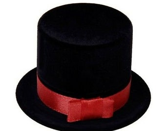 1 Top Hat Ring Box, Black Hat Trinket Box, Trinket Gift Box, Hat Ring Box, Wedding Band Holder, Jewelry Holder, Unisex Jewelry Box, Gifts