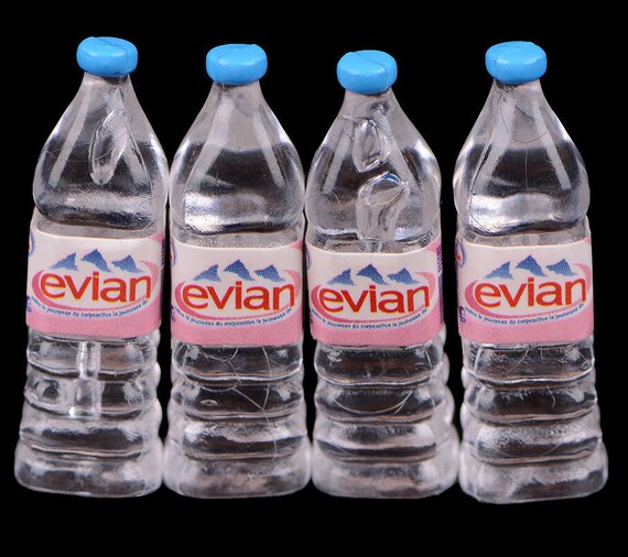 4 Mini Water Bottles Mini Resin Water Bottles Dollhouse Etsy