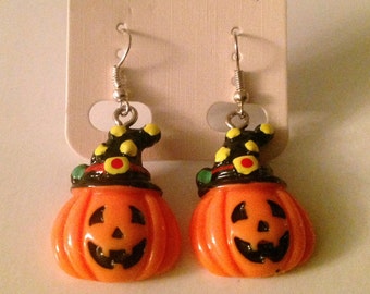 Kürbis Ohrringe, Modeschmuck, Halloween Schmuck, Jack O Lantern Ohrringe, baumeln Ohrringe, Halloween Geschenk, Geschenke für sie, Kürbis Juwel