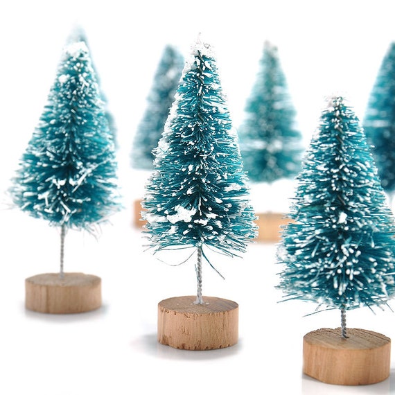 6 Mini Sisal Pine Trees, Dollhouse Trees, Mini Flocked Pine Trees, Crafting  Supplies, Mini Christmas Tree, Mini Bottle Neck Pine, Mini Pines 