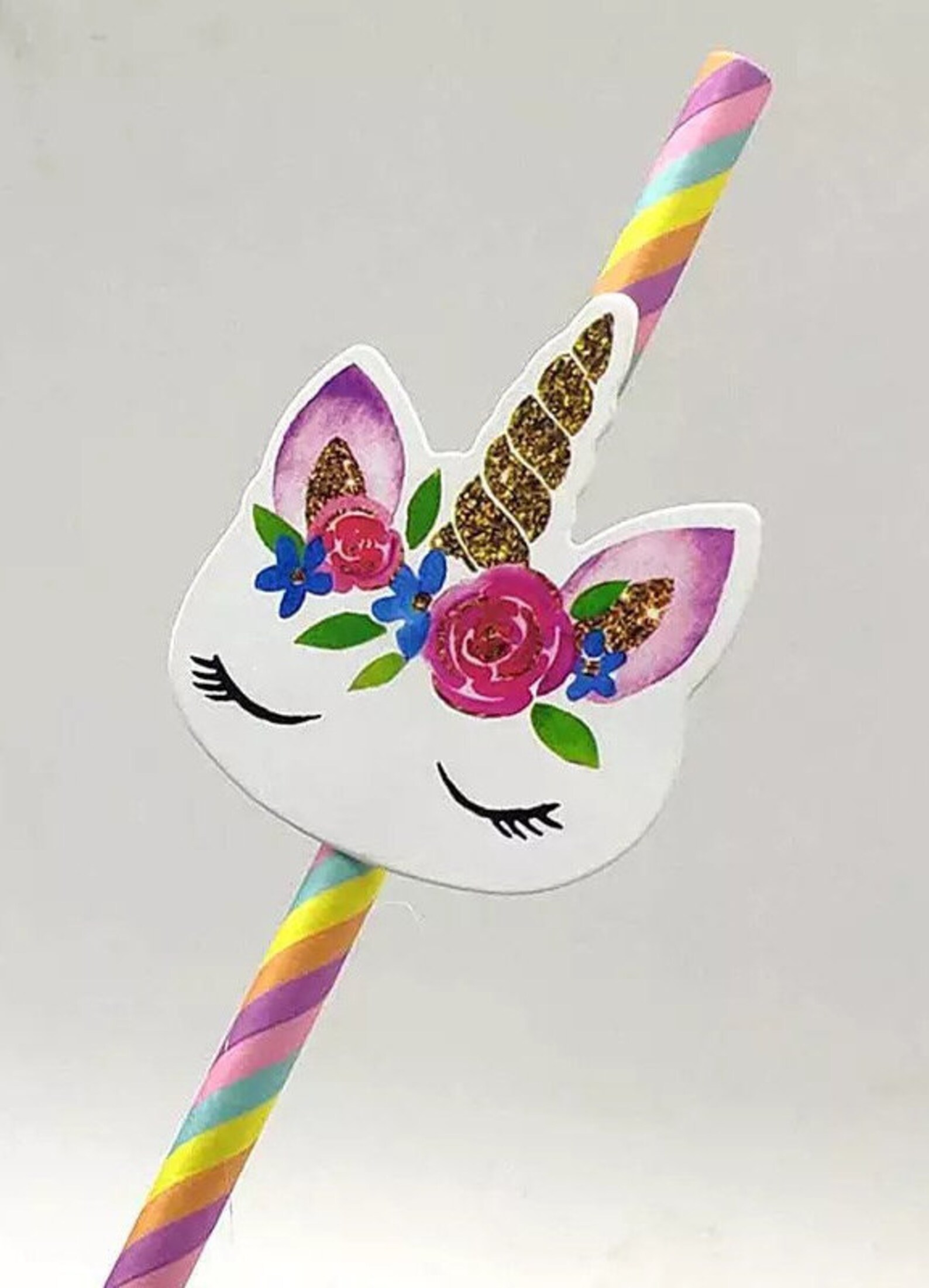 20 Unicorn Straws Rainbow Straws Birthday Party Supplies Etsy Canada
