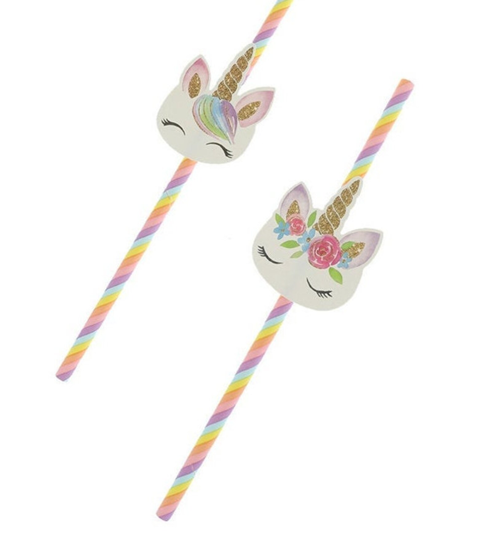 20 Unicorn Straws Rainbow Straws Birthday Party Supplies Etsy Canada
