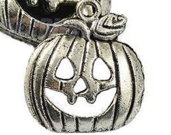 10 Kürbis Anhänger, Schmuckzubehör, Halloween Anhänger, Kürbis Anhänger, Bastelbedarf, Halloween Basteln, Charms