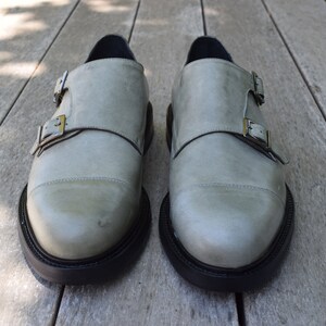 Herrenschuhe mit zwei Schnallen, handgefertigt, aus echtem Kalbsleder, hergestellt in Italien