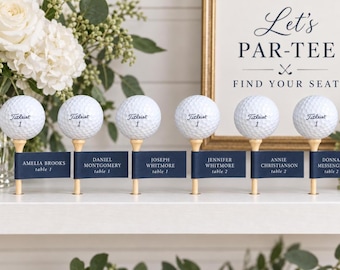 Golf Tee Place Cards Set of 10 | Personalized Wedding Escort Cards | Golf Wedding Seating Chart