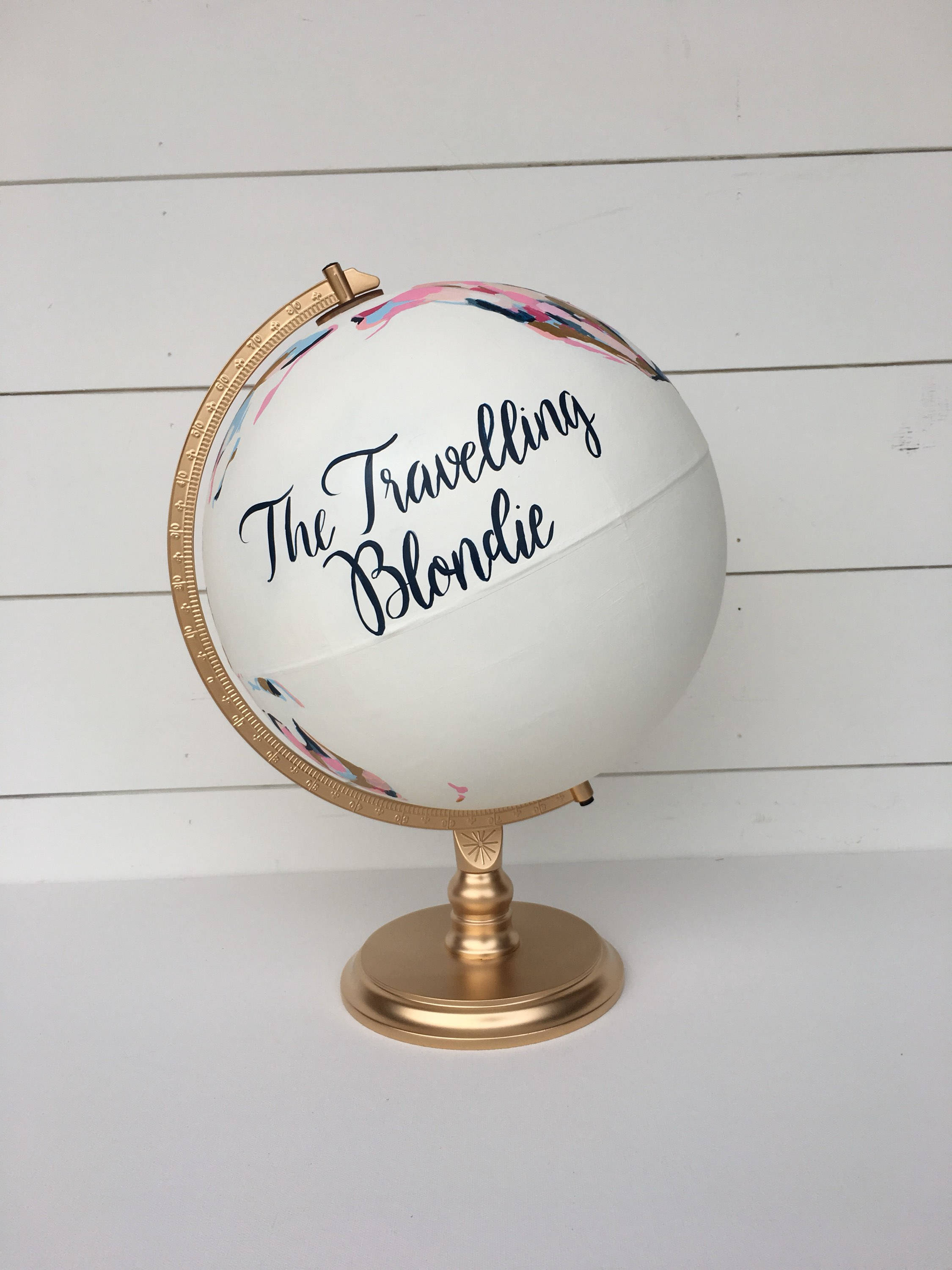 Globe Guestbook Globe CUSTOM World Globe Abstract Painting Etsy