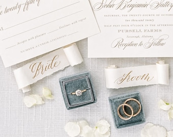 Personalized Scroll Place Cards | Handwritten Calligraphy Wedding Place Cards | Luxury Wedding Table Decor | Custom Escort Cards