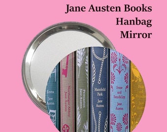 Jane Austen Books hand mirror, mirror, fun, cosmetic,unicorn, make up, glitter, fun, mirrors, jane austen
