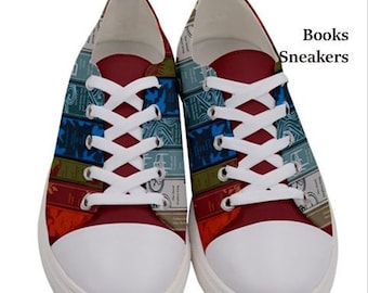 Books Sneakers, literature ,shoes, sneakers,pattern, fun , footwear, fall,books, fashion