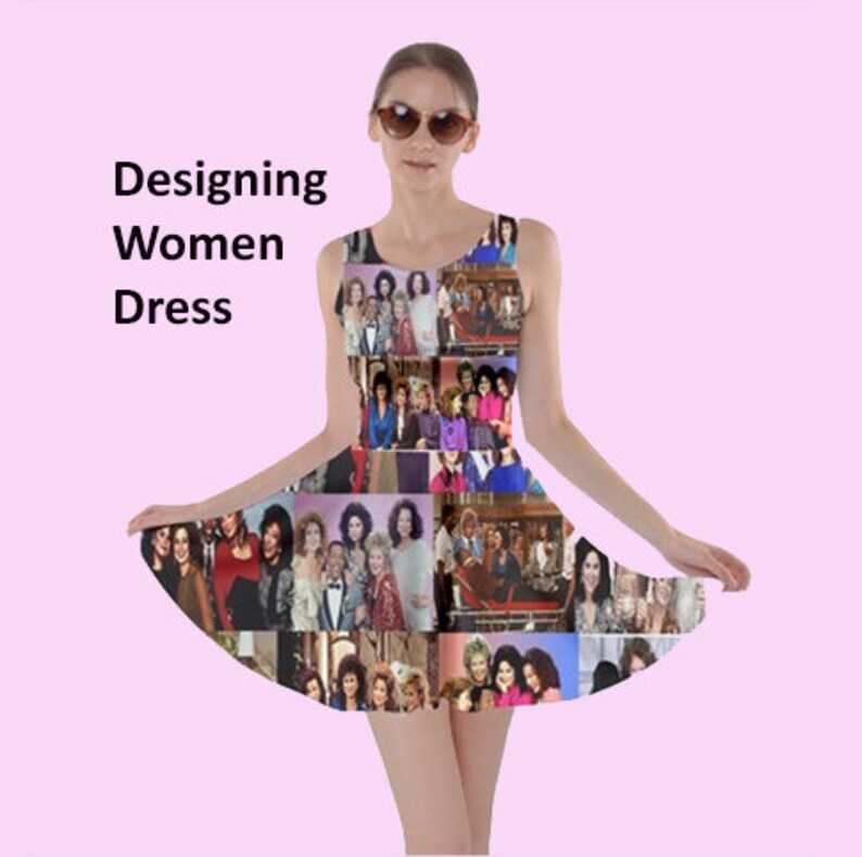 pattern Designing Women Skater DRess cult tv tv show designing women 80s dress tv shows