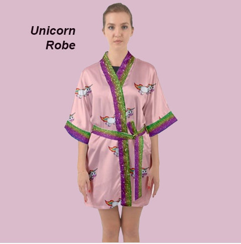 bath robe Unicorn kimono robe rainbow robe glitter purple pink unicorn Robe kimono
