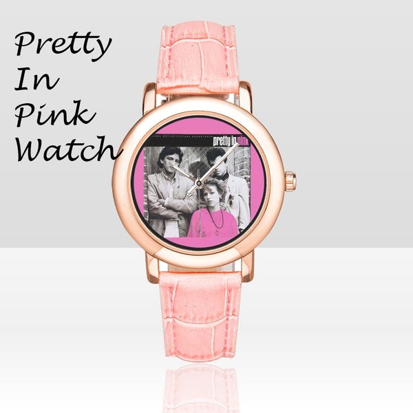 Pretty In Pink, lata 80., retro, zegarek na rękę, sport, zegarek sportowy, różowy, filmy retro, filmy z lat 80., moda z lat 80., moda